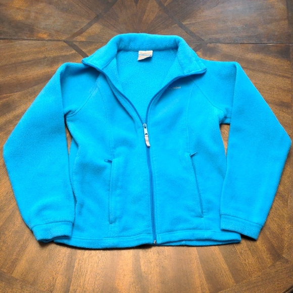 Columbia Vibrant Blue Fleece Jacket Girls Size 14/16 - Picture 1 of 9
